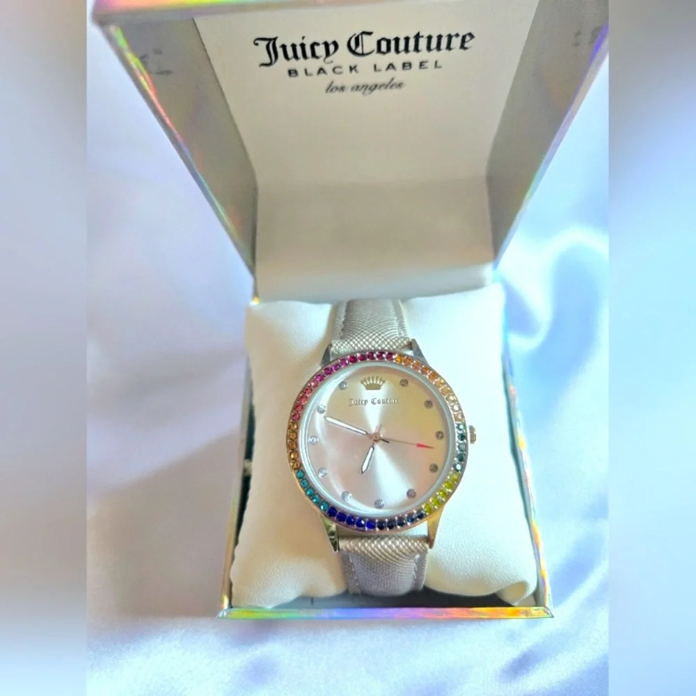 Juicy Couture Watch with Multicolor Crystal Bezel Silver NIB (MSRP $95)